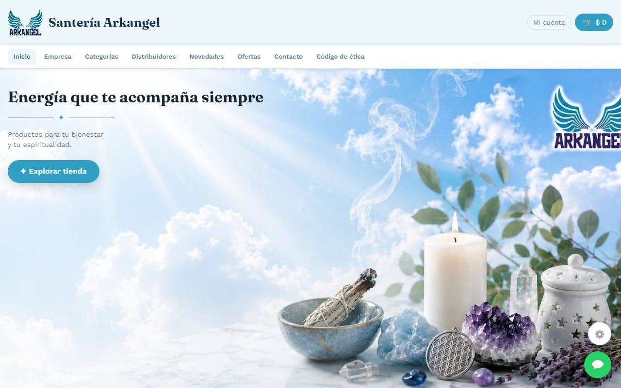 Catálogo de productos con variantes de Santería Arkangel